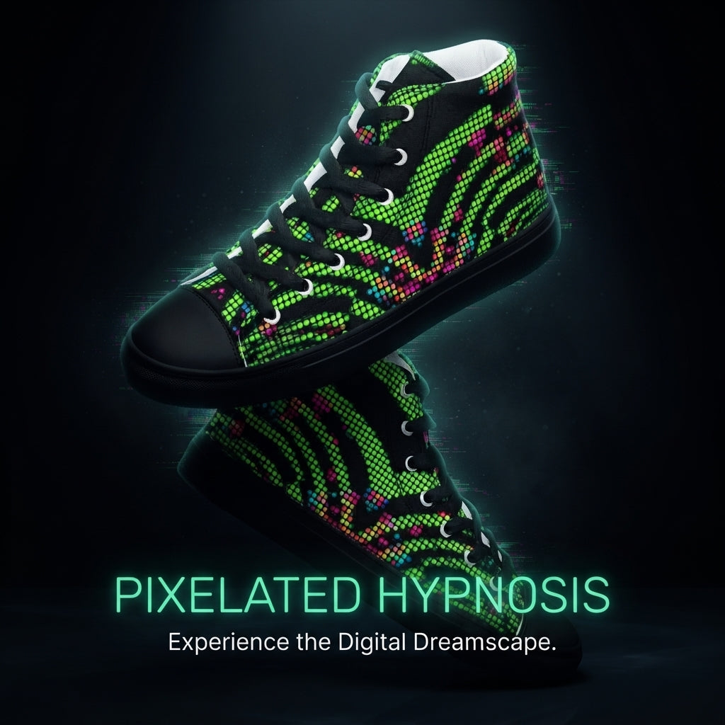 Men’s high top shoes: Pixelated Hypnosis