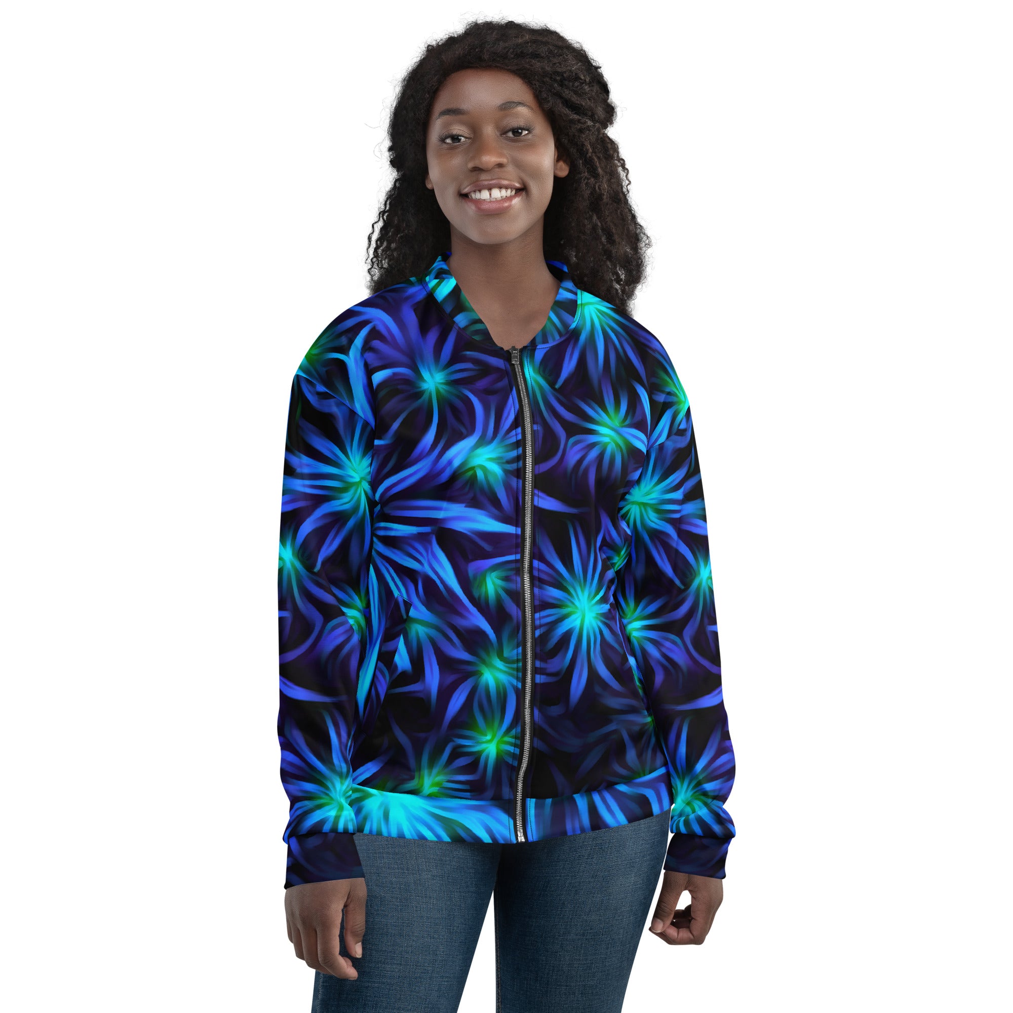 Unisex Bomber Jacket: Cannaflage Haze